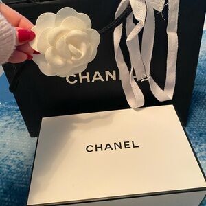 Chanel White Camellia Flower & box